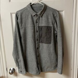 L.L. Bean Explorer Grey Snap-Front Slightly Fitted Shirt Men's size medium tall